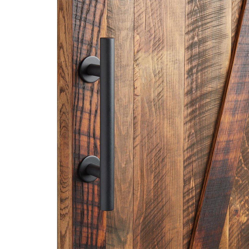 Signature Hardware Black Sliding Barn Door Handle and Pull Set 
