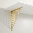 Signature Hardware Polished Brass/Satin Brass 6-3/8 in. Solid Brass Shelf Bracket 
