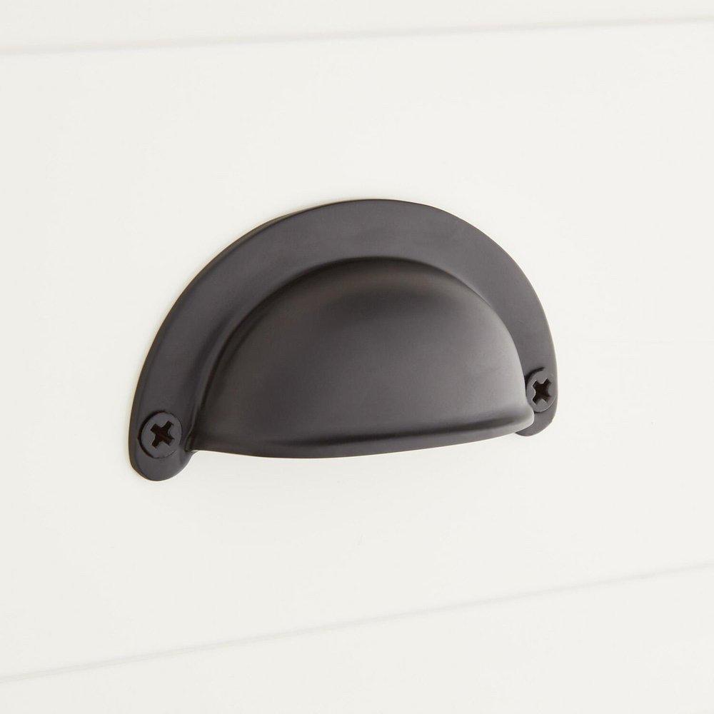 Signature Hardware Matte Black 2-3/4 in. Solid Brass D-shaped Pull 