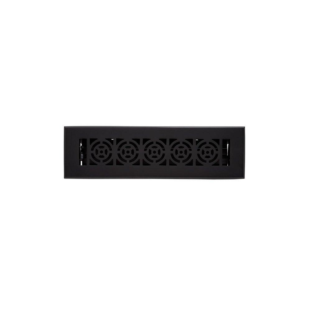 Signature Hardware Matte Black 4 in. Residential Floor Register Matte Black Solid Brass 