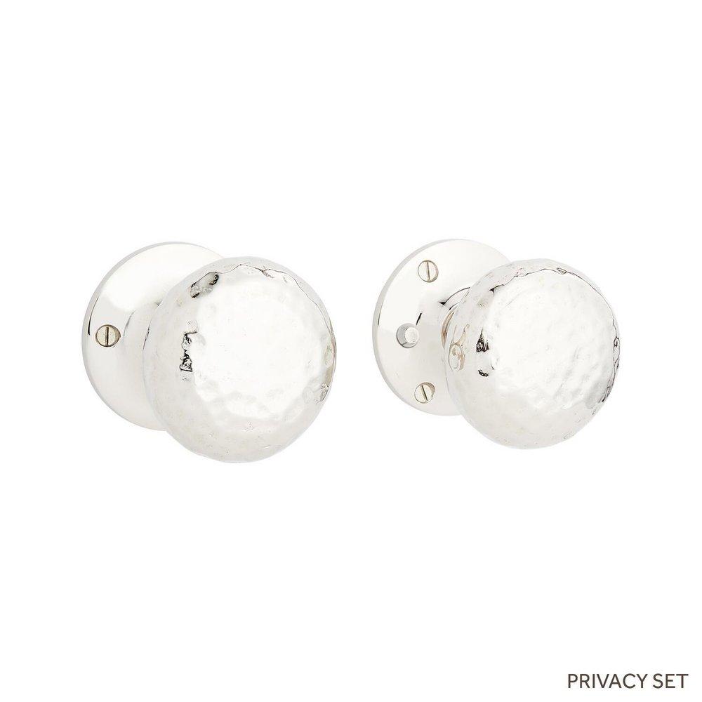 Signature Hardware Polished Nickel 2-1/4 in. Solid Brass Privacy Door Knob Set 