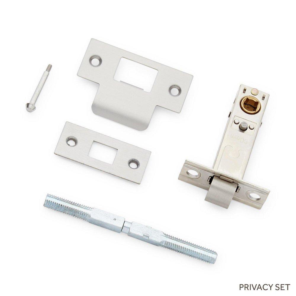 Signature Hardware Polished Nickel 2-1/4 in. Solid Brass Privacy Door Knob Set 