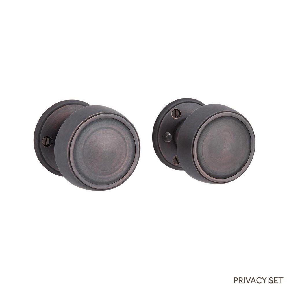 Signature Hardware Oil Rubbed Bronze 2-3/8 in. Solid Brass Privacy Door Knob Set 