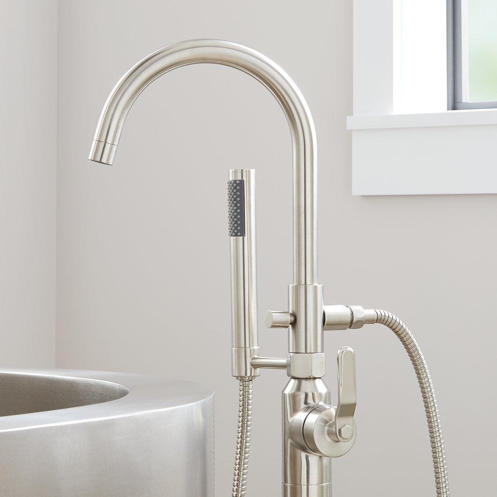 Signature Hardware Polished Nickel Two Handle Widespread Bathroom Sink Faucet 