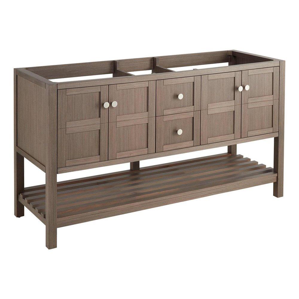 Signature Hardware Ash Brown 60 in. Floor Mount Vanity 
