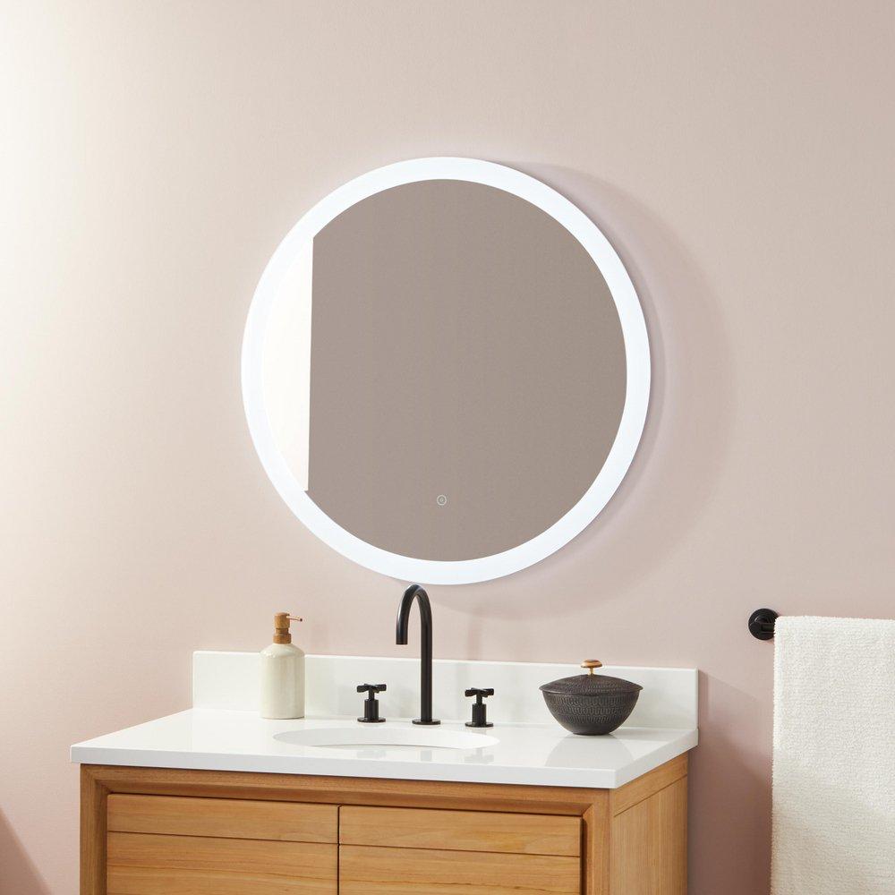 30 x 30 in. Round LED Mirror 