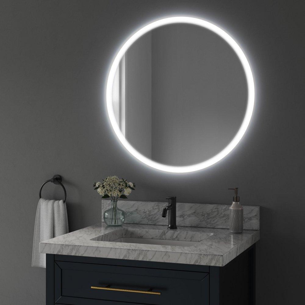 30 x 30 in. Round LED Mirror 