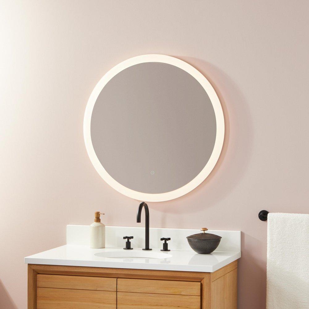 30 x 30 in. Round LED Mirror 