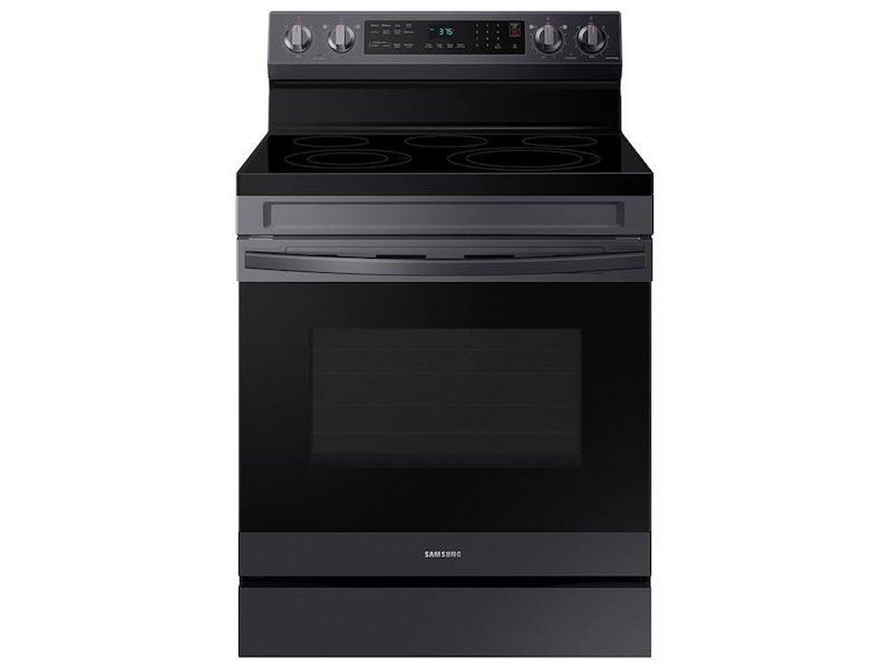 Samsung Fingerprint Resistant Black Stainless Steel 29-15/16 in. 6.3 cu. ft. 5-Burner Radiant Freestanding Range 