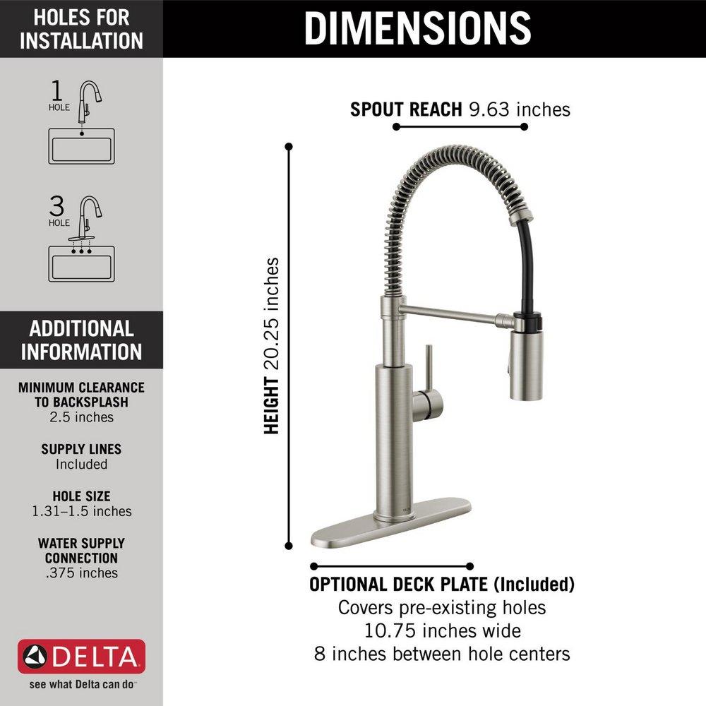 Delta Faucet SpotShield&reg; Stainless Single Handle Pull Down Kitchen Faucet 