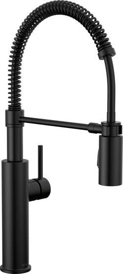 Single Handle Pull Down Kitchen Faucet in Matte Black