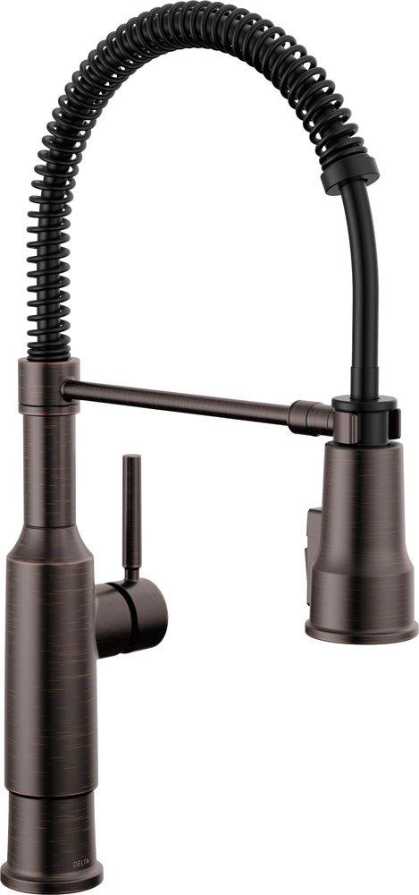 Single Handle Pull Down Kitchen Faucet in Venetian Bronze 