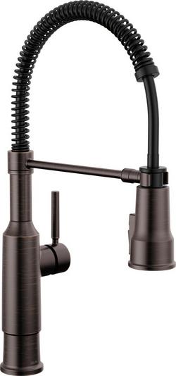 Single Handle Pull Down Kitchen Faucet in Venetian Bronze