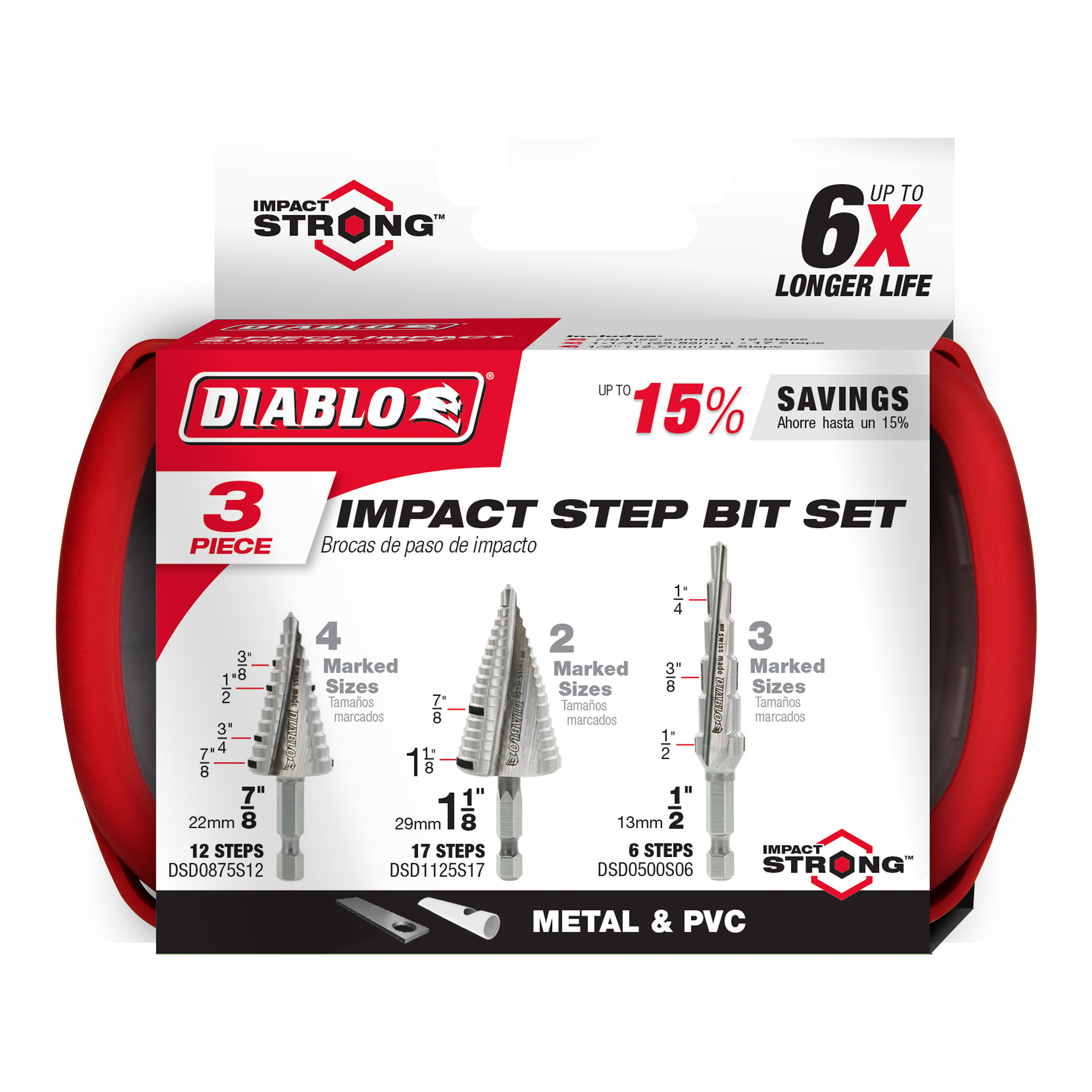 Diablo Tools 1/2 - 1-1/8 in. Hex Drill Bit 3-Piece 