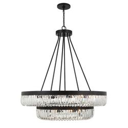 60W 26-Light 2-Tier Chandelier in Charcoal Bronze