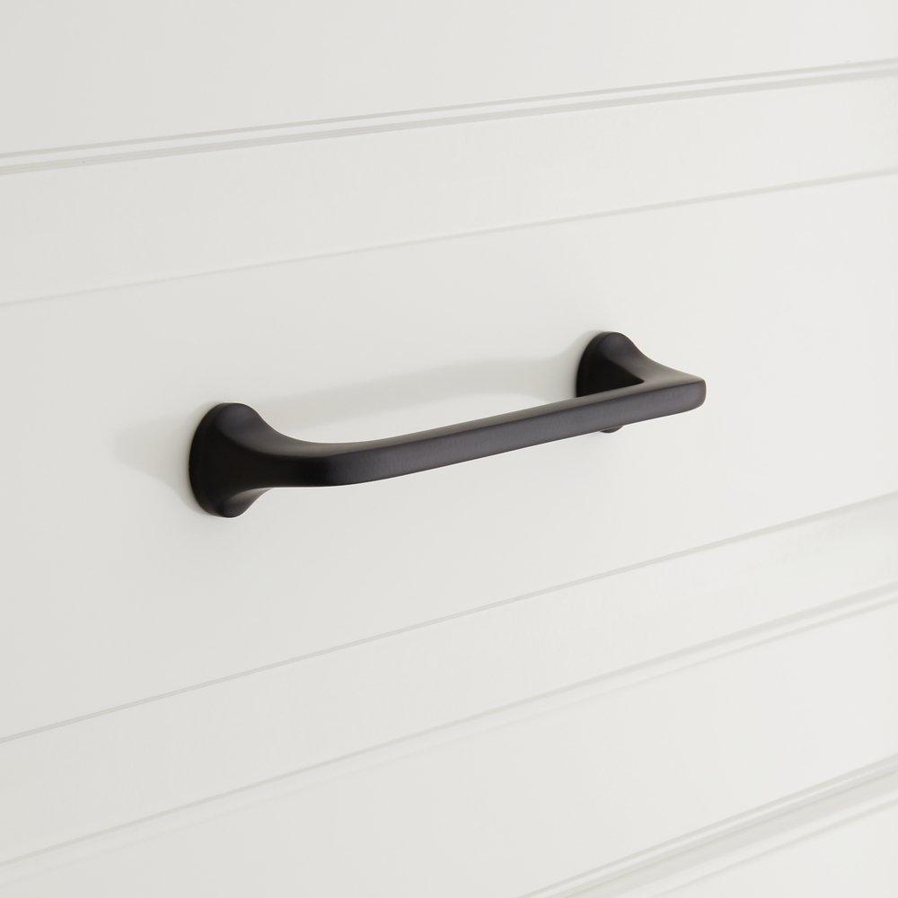 Signature Hardware Black 7 in. Solid Brass Cabinet Pull 