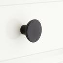 Signature Hardware Black 1-1/4 in. Solid Brass Round Cabinet Knob 