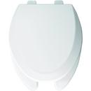 Wood Elongated Open Front With Cover Toilet Seat in White