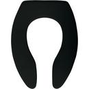 Elongated Open Front Toilet Seat in Black