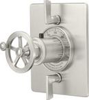 Three Handle Thermostatic and Volume Control Valve Trim in Polished Chrome