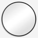 34-7/8 x 34-7/8 in. Flat Edge Round Framed Mirror in Aged Black