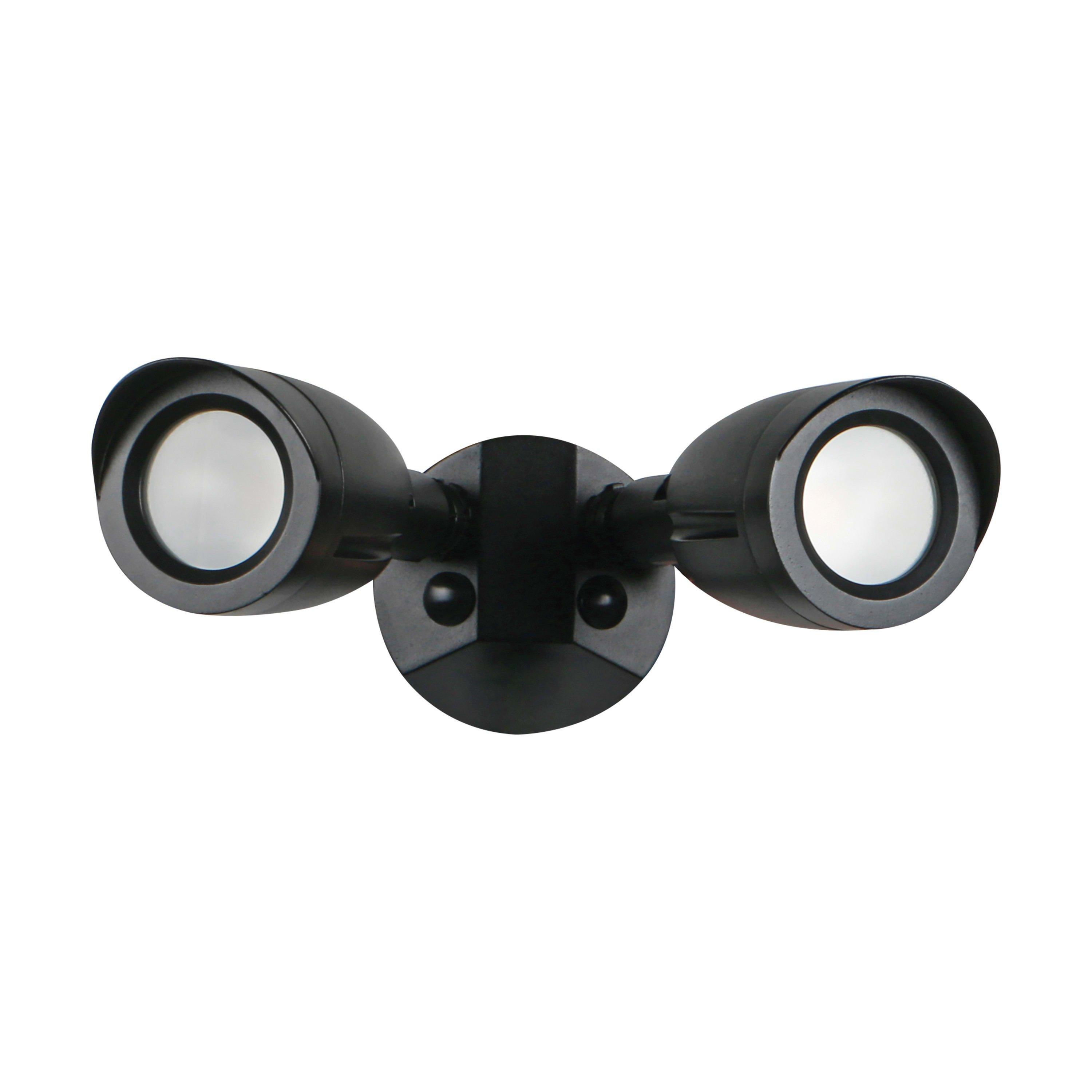NUVO Black 8-4/25 x 4-27/50 in. 20W 2-Light 1900 Lumens 3000 Kelvin Contemporary LED Security & Flood Light 