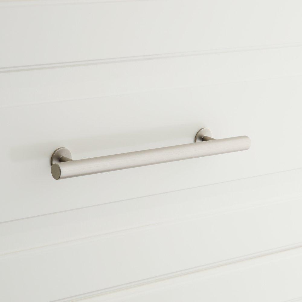 Signature Hardware Brushed Nickel 6 in. Adjustable Solid Brass Round Drawer Pull 