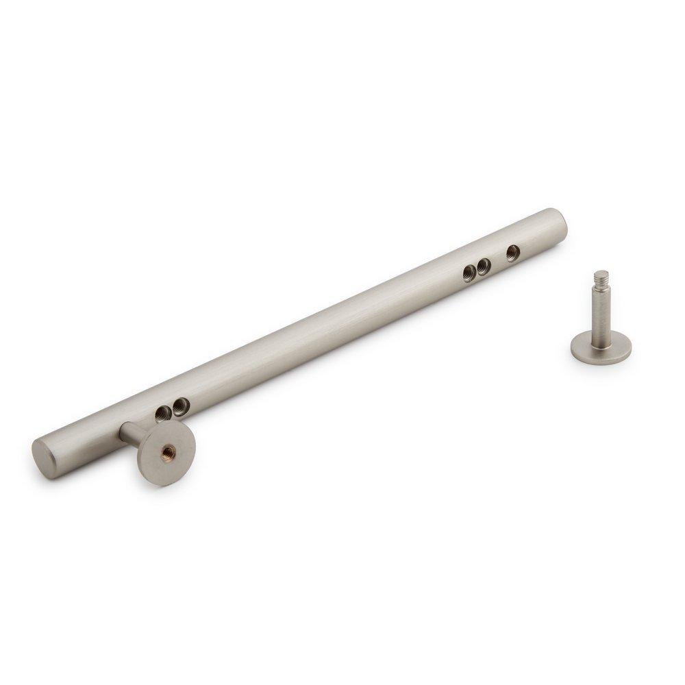 Signature Hardware Brushed Nickel 6 in. Adjustable Solid Brass Round Drawer Pull 