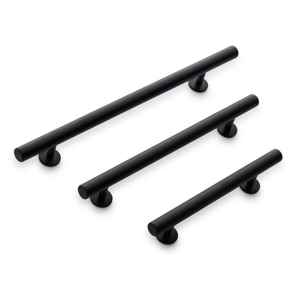 Signature Hardware Satin Black 6 in. Adjustable Solid Brass Round Drawer Pull 