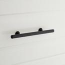 Signature Hardware Satin Black 6 in. Adjustable Solid Brass Round Drawer Pull 