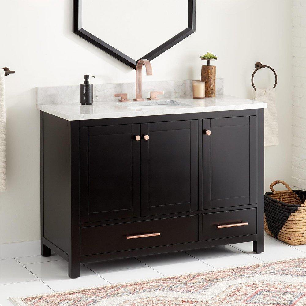 Signature Hardware Black 48 in. Floor Mount Vanity 
