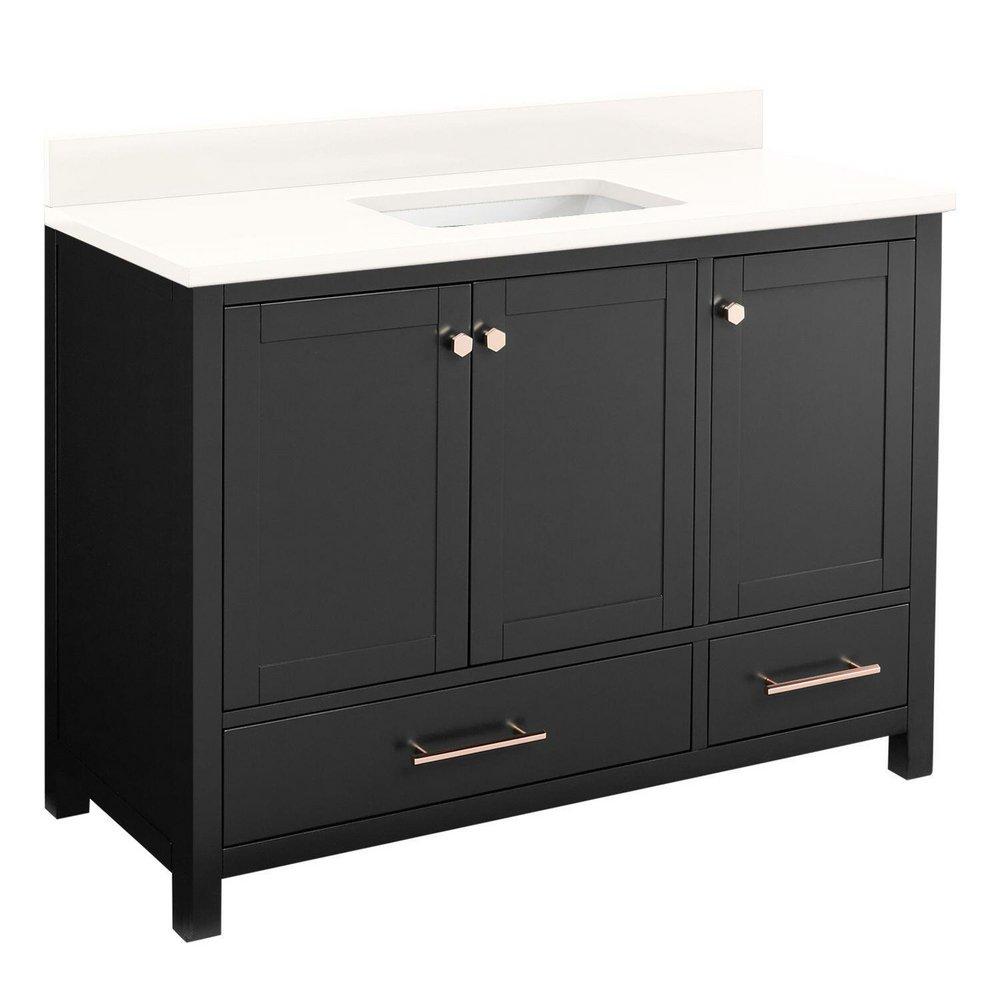 Signature Hardware Black 48 in. Floor Mount Vanity 