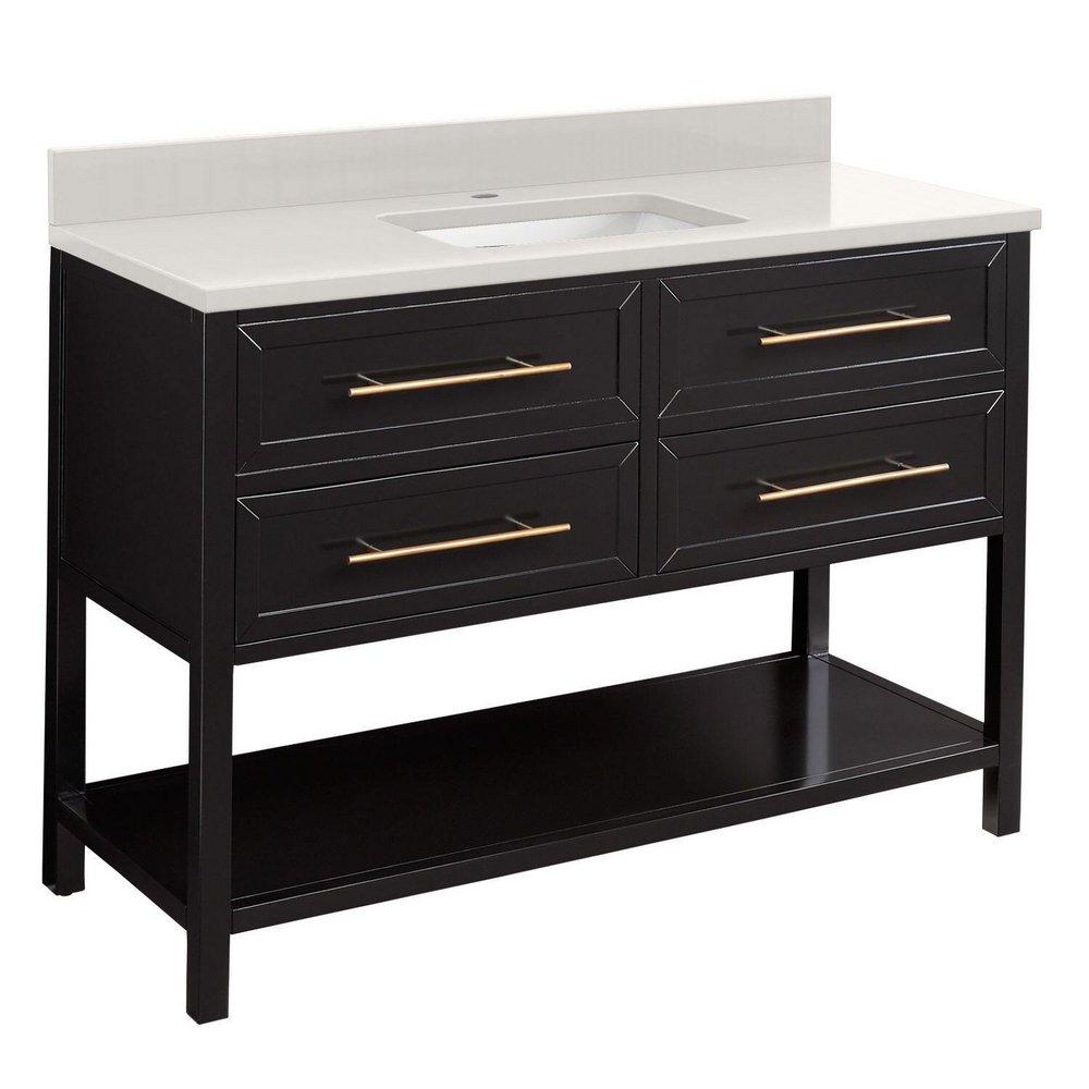 Signature Hardware Black 48 in. Floor Mount Vanity 