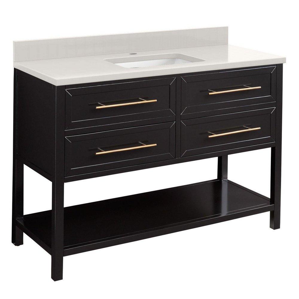 Signature Hardware Black 48 in. Floor Mount Vanity 