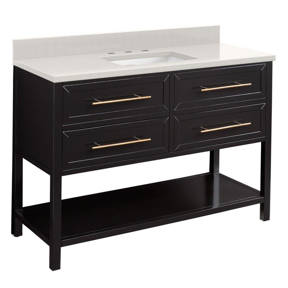 Signature Hardware Black 48 in. Floor Mount Vanity 