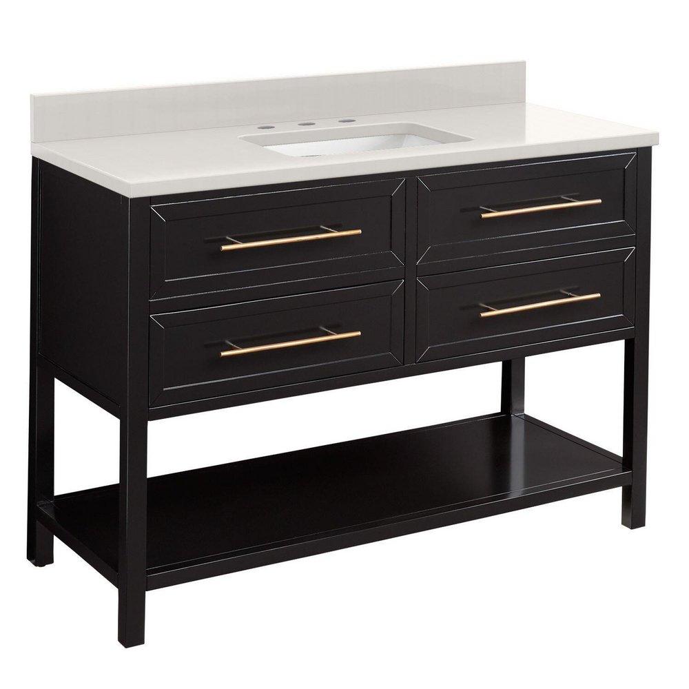Signature Hardware Black 48 in. Floor Mount Vanity 
