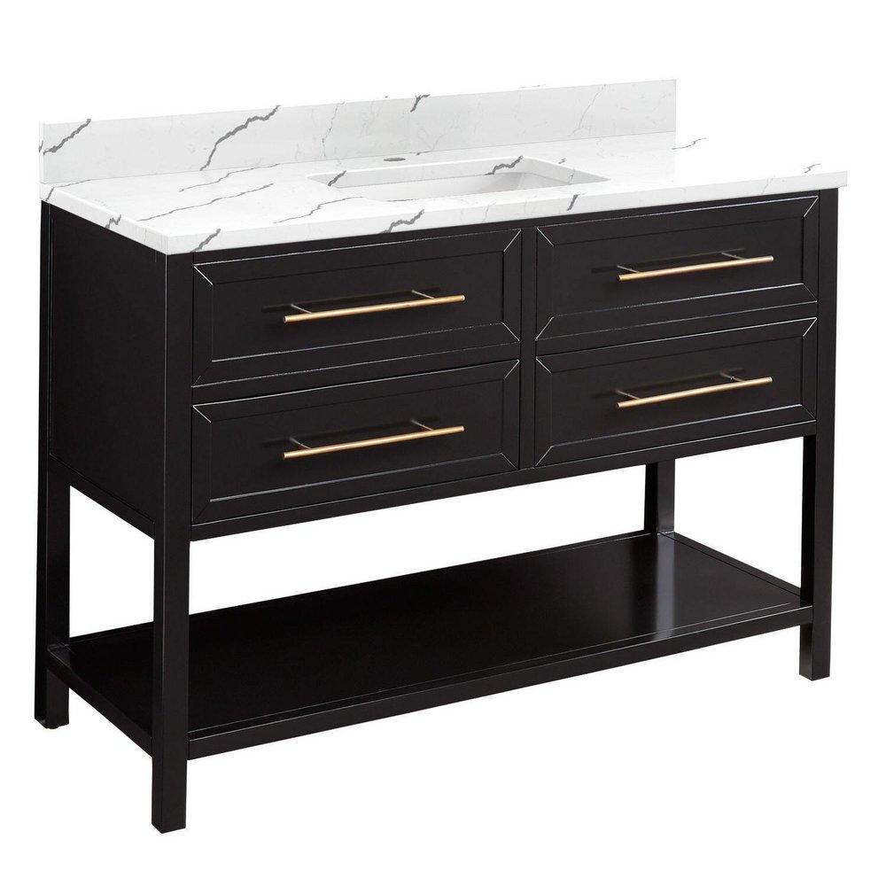 Signature Hardware Black 48 in. Floor Mount Vanity 