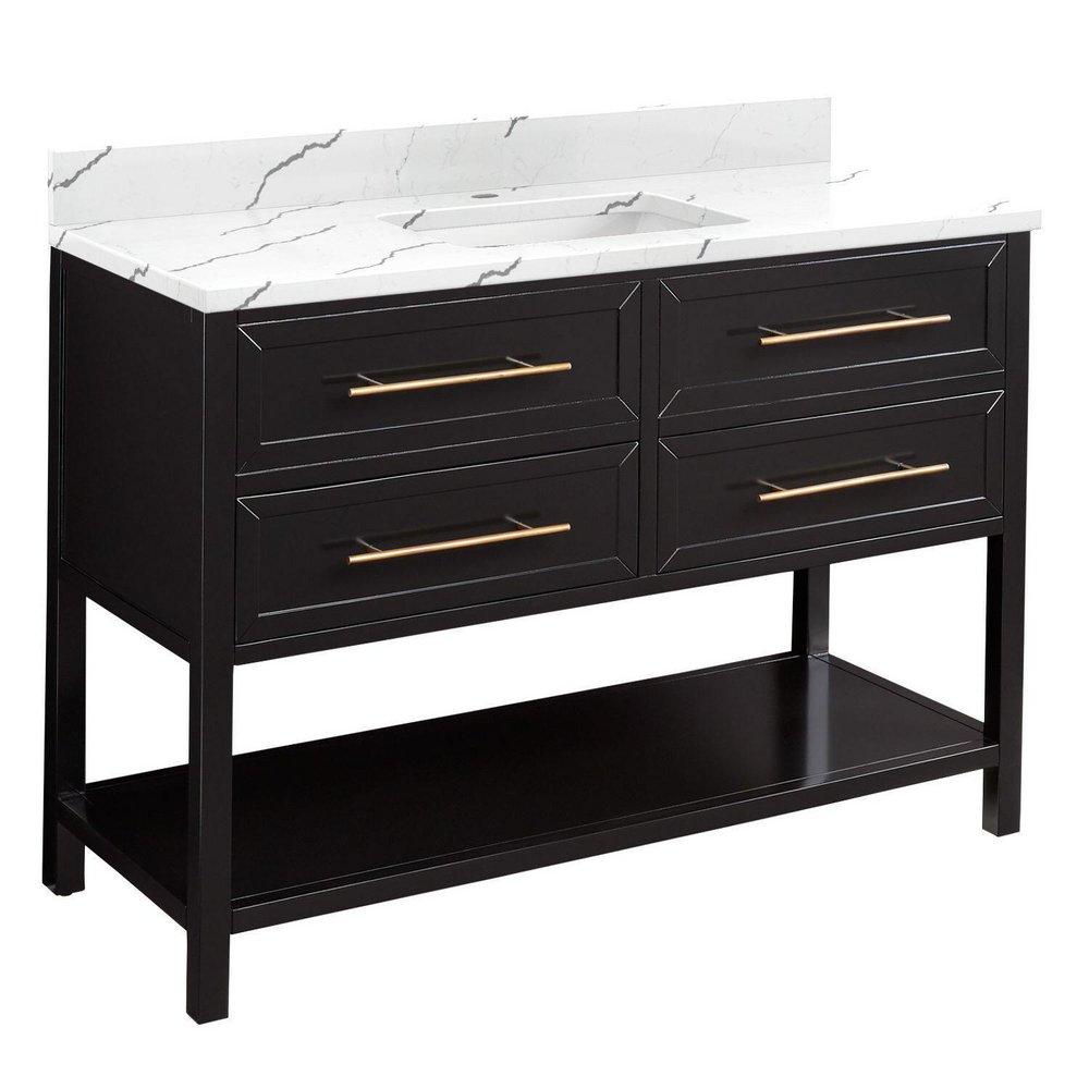 Signature Hardware Black 48 in. Floor Mount Vanity 