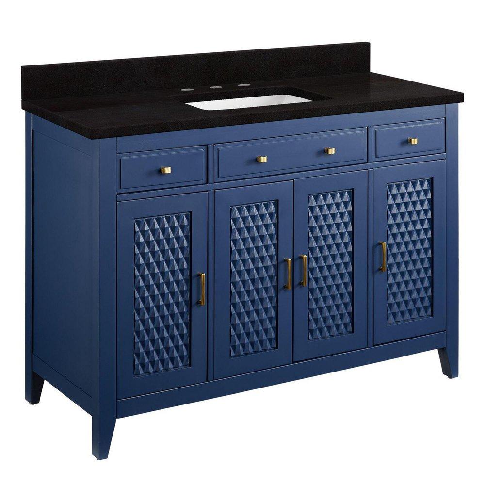 Signature Hardware Bright Navy Blue 48 in. Floor Mount Vanity 