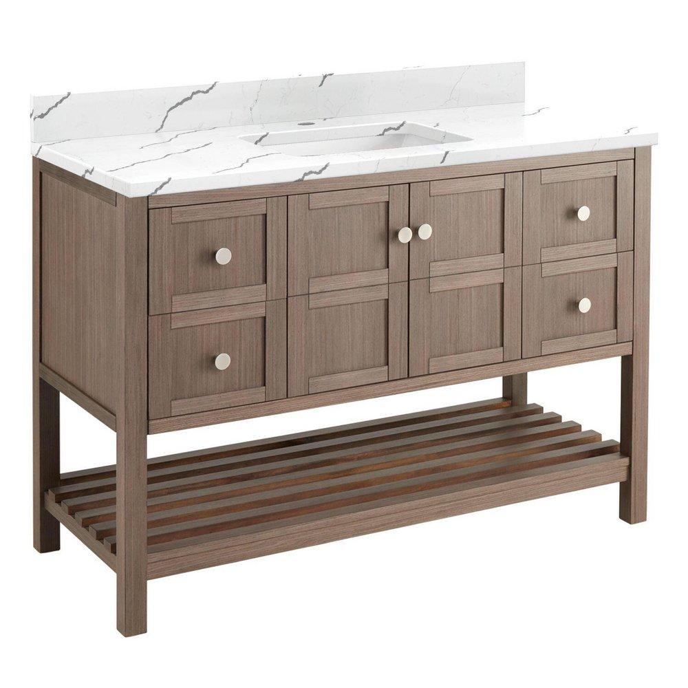 Signature Hardware Ash Brown 48 in. Floor Mount Vanity 