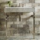 Wall Mount Bathroom Sink in Antique Grey Limestone