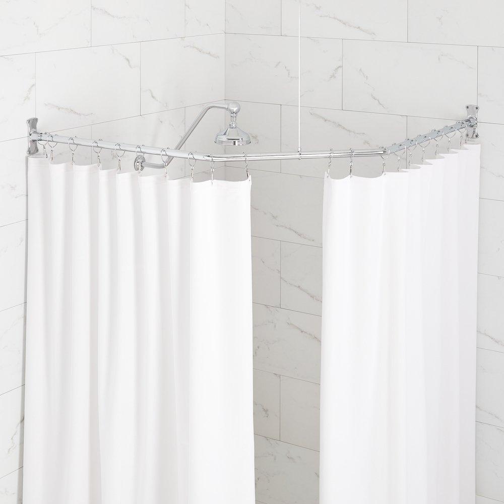 Signature Hardware Chrome Ceiling Mount Shower Rod 