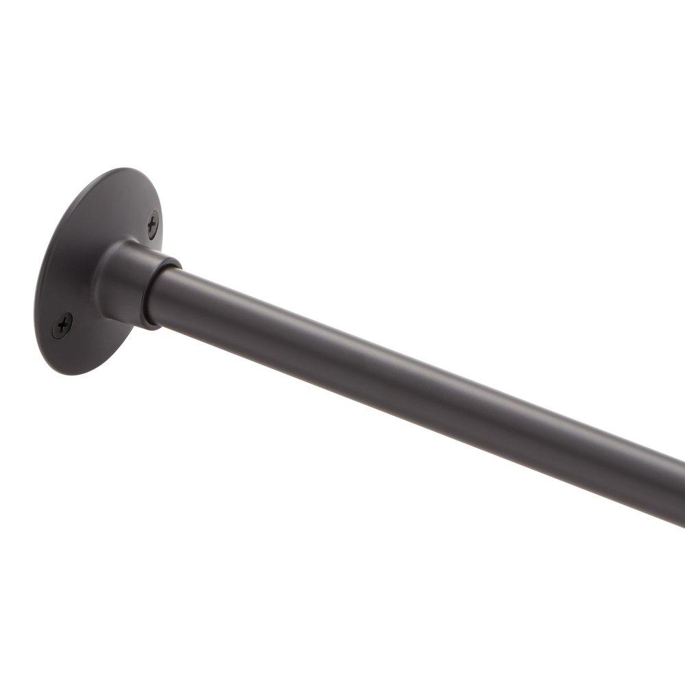 Signature Hardware Matte Black 60 in. Ceiling Mount Oval Shower Rod 