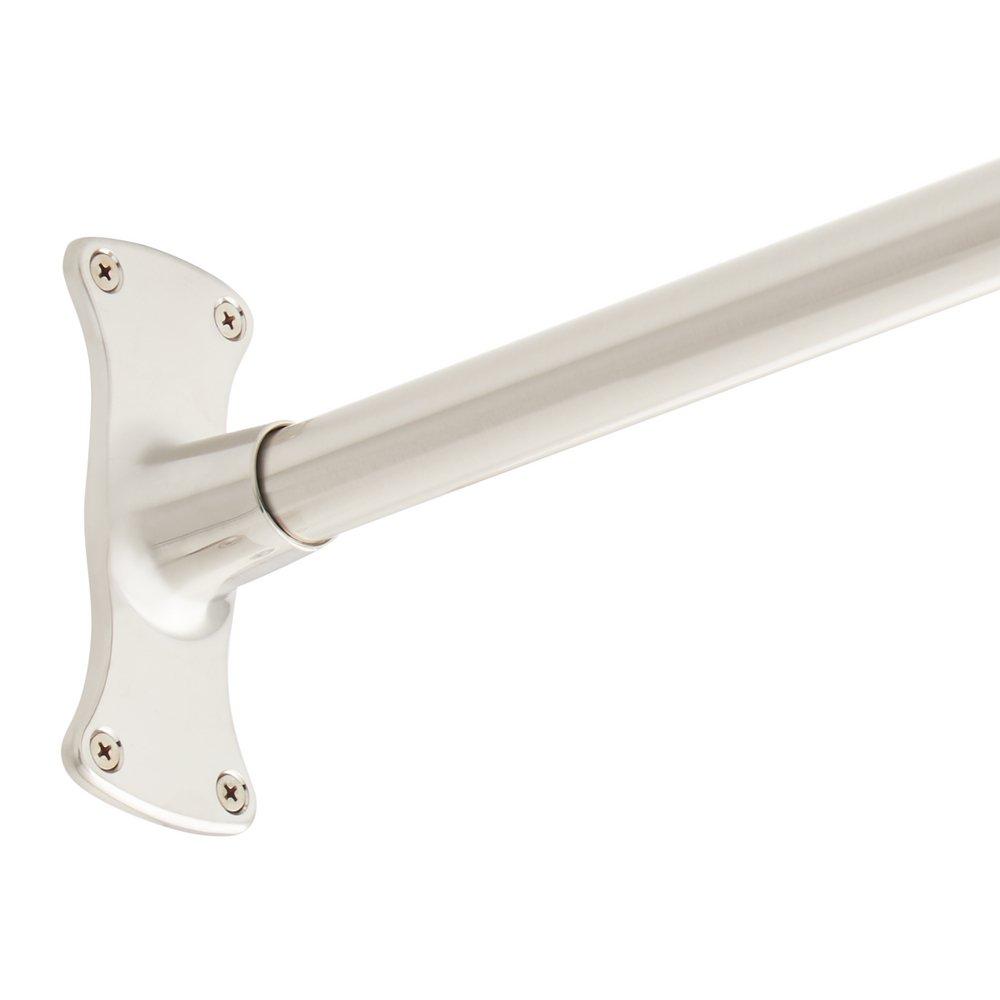 Signature Hardware Brushed Nickel 60 in. D-shaped Shower Rod 