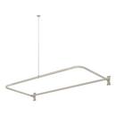Signature Hardware Brushed Nickel 60 in. D-shaped Shower Rod 