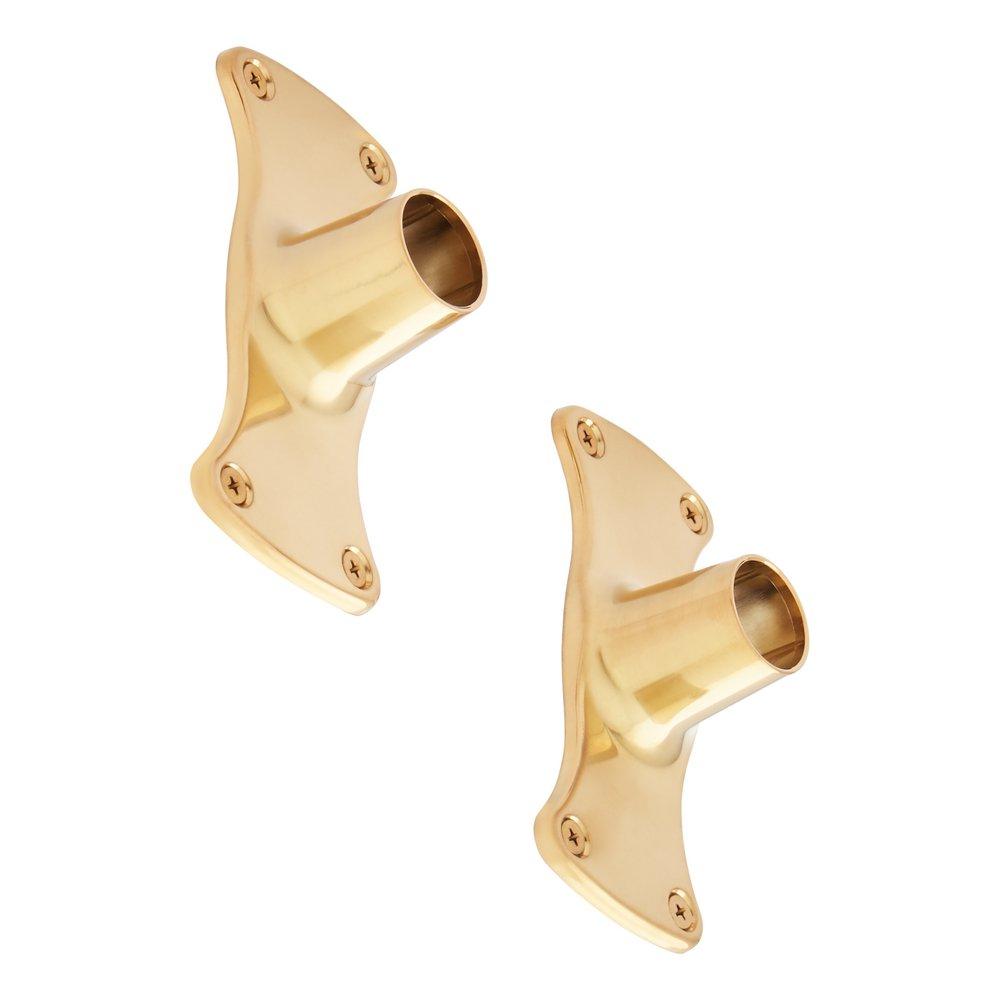 Signature Hardware Brushed Gold Shower Rod Flange 