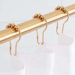 Roller Ball Shower Curtain Rings in Brushed Gold
