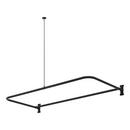 Signature Hardware Matte Black 54 in. D-shaped Shower Rod 