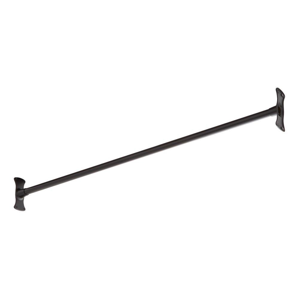 Signature Hardware Matte Black 48 in. Straight Shower Rod 