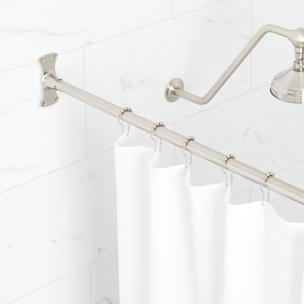 Signature Hardware Brushed Nickel 60 in. Straight Shower Rod 